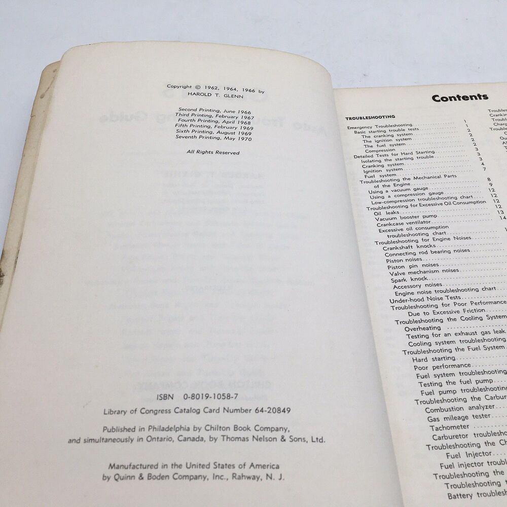 Glenn's Auto Troubleshooting Guide 1970's Book Chilton’s Automotive Guide VTG - Picture 8 of 13